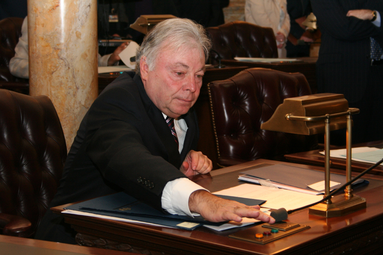 Senator James Beach's participates in his first roll call.