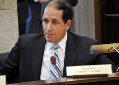 Senator Joseph F. Vitale, D-Middlesex, hears testimony during today’s Senate Judiciary Committee hearing on S-1, legislation that would establish marriage equality in New Jersey.  The bill was released from the Committee with a vote of 8-4, along party lines.  The bill now heads to the full Senate for consideration.