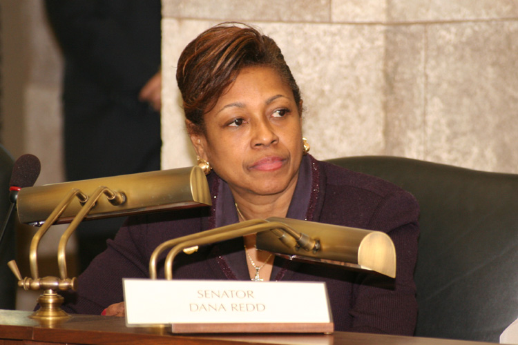 Senator Sandra Cunningham listens to testimony during the Senate Budget and Appropriations Committee hearing.