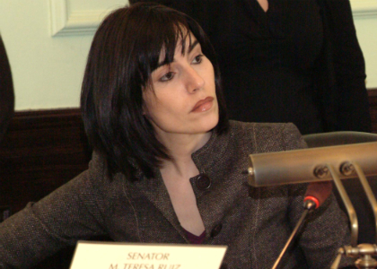 Senator Teresa Ruiz, D-Essex and Union, listens to testimony during a meeting of the Senate Community and Urban Affairs Committee.