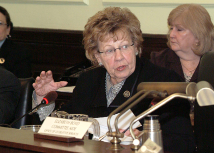 Senator Loretta Weinberg, D-Bergen, the Chairwoman of the Senate Health, Human Services and Senior Citizens Committee, speaks about a bill.