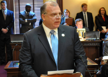 Senate President Stephen P. Sweeney (D-Salem, Cumberland, Gloucester) testifies on the Senate floor regarding S-1, legislation that would establish marriage equality in New Jersey. The bill is sponsored by the Senate President along with Senate Majority Leader Loretta Weinberg (D-Bergen) and Senator Raymond J. Lesniak (D-Union).  The bill was approved by the full Senate with a vote of 24-16.
