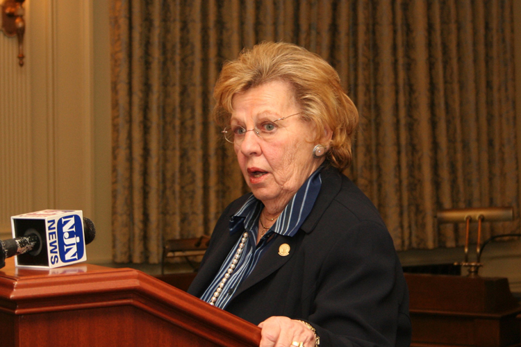 Senator Loretta Weinberg, D-Bergen, speaks at a news conference to unveil her legislation to give elderly and disabled residents a choice in receiving home health care in New Jersey.