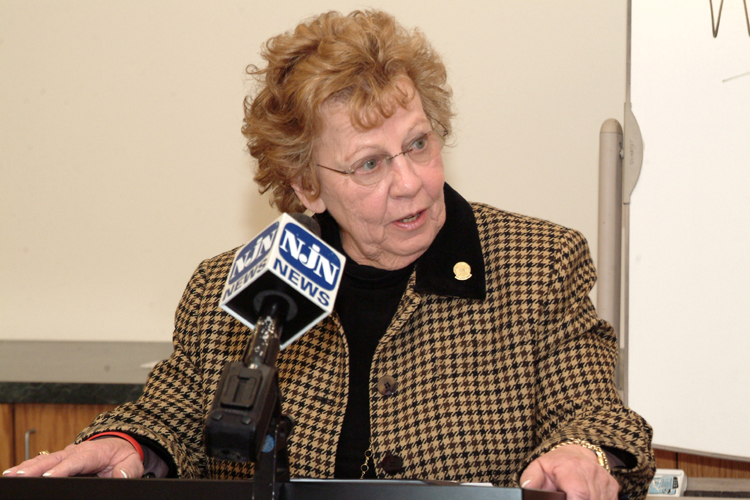Senator Loretta Weinberg, D-Bergen, an advocate for programs affecting families dealing with autism, speaks during a visit to a Bergen County autism facility run by the Alpine Learning Group, in connection with World Autism Day on April 2.