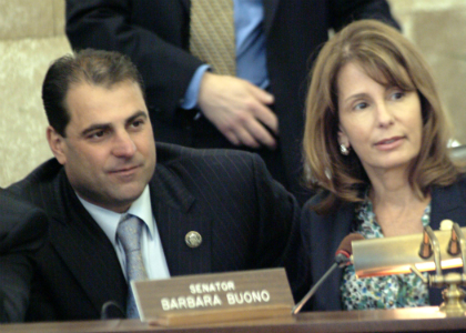 Senate Budget and Appropriations Committee Chairman Paul A. Sarlo, D-Bergen, Essex and Passaic, and Majority Leader Barbara Buono, D-Bergen, listen to testimony before the Senate Budget panel.
