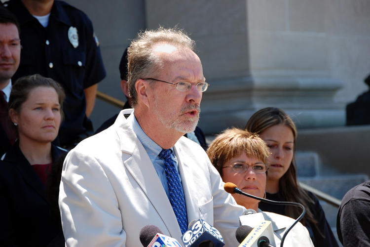 Senator Jim Whelan, D-Atlantic, speaks at a news conference with Mothers Against Drunk Driving (MADD) on a bill he’s sponsored – S-1926, known as “Ricci’s Law” – which would make alcohol ignition interlock devices mandatory for all drunk driving offenses.