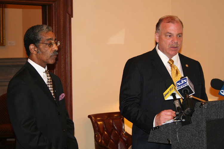 Senator Ronald L. Rice, and Senate Majority Leader, Steve Sweeney, today unveiled their collaborative efforts with the merging of two pieced of redevelopment legislation to ensure that eminent domain abuse in New Jersey is stopped.