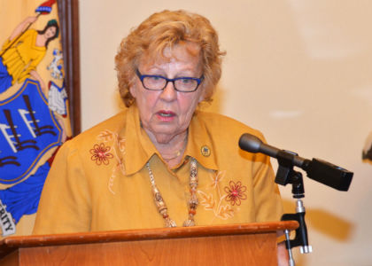 At a news conference at the Statehouse, Senate Majority Leader Loretta Weinberg, D-Bergen, denounced Governor Christie