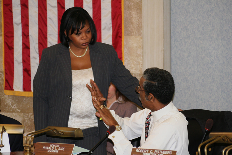 Senators Ronald L. Rice (D-Essex) and Dana Redd  (D-Camden and Gloucester)