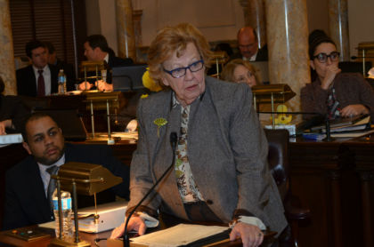 Senate Majority Leader Loretta Weinberg, D-Bergen, testifies on the Senate floor.