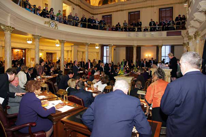 A view of the Senate Chambers from the 2010-2011 Senate Reorganization.