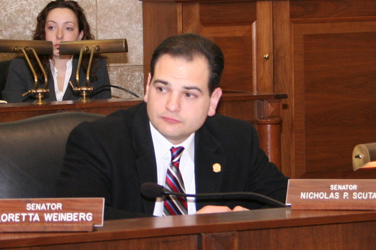 Senator Nick Scutari listens to testimony at a Committe hearing