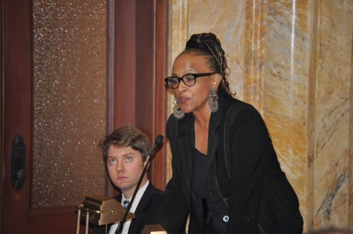 Senator Nia Gill (D-Essex/Passaic) speaking on the Senate floor.