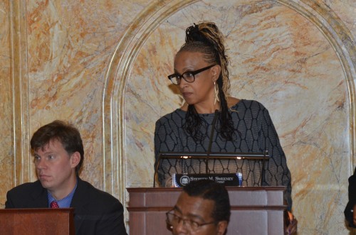As President Pro Temp, Senator Nia Gill (D-Essex/Passaic) overseeing a debate on the Senate floor.