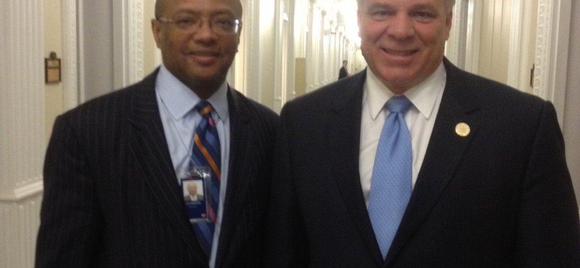 Senate President Steve Sweeney with Broderick Johnson, Assistant to the President and Cabinet Secretary
