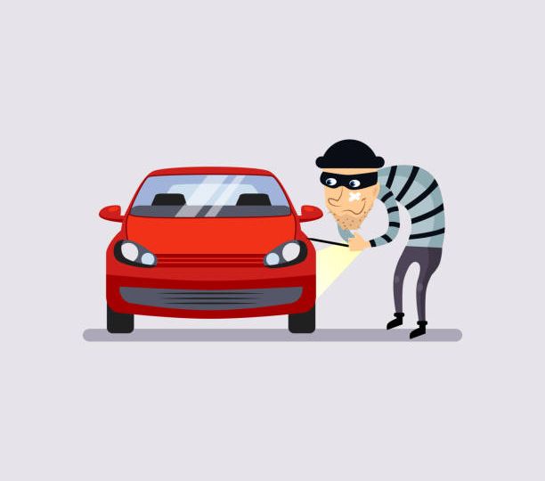 Car Insurance and Theft Colourful Vector Illustration flat style