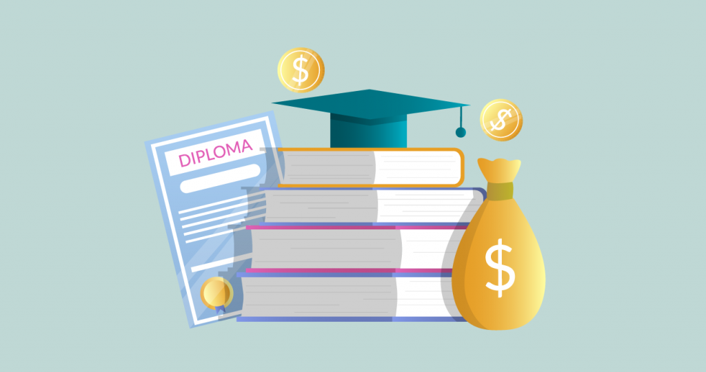 vector-image-of-diploma-books-graduation-cap-and-money-1024x670